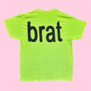 Charli XCX Brat Hyperpop Album Logo Oversized Tee L